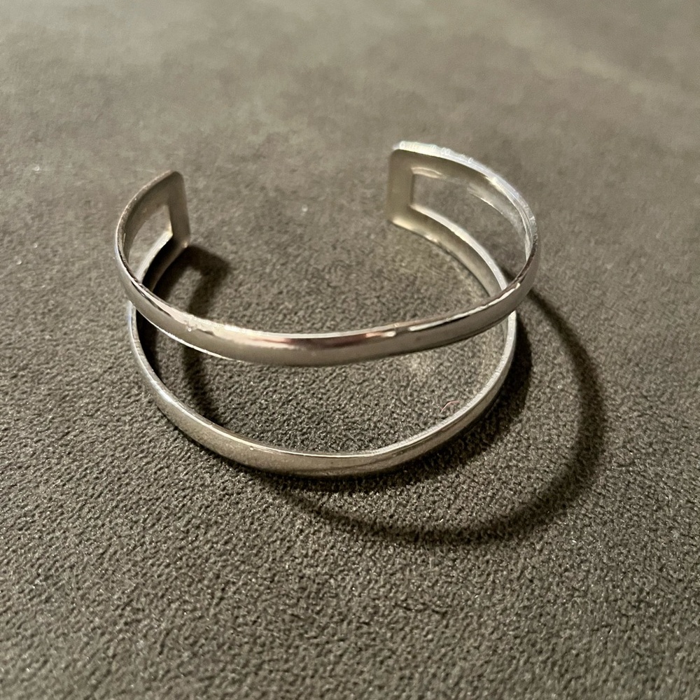 Elegant Silver Double Band Bracelet